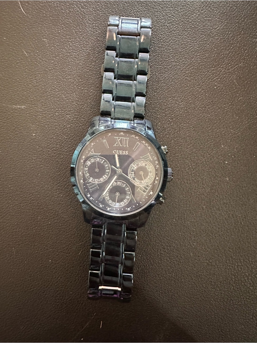 Guess Women's Black Ceramic-Link Multifunction Watch